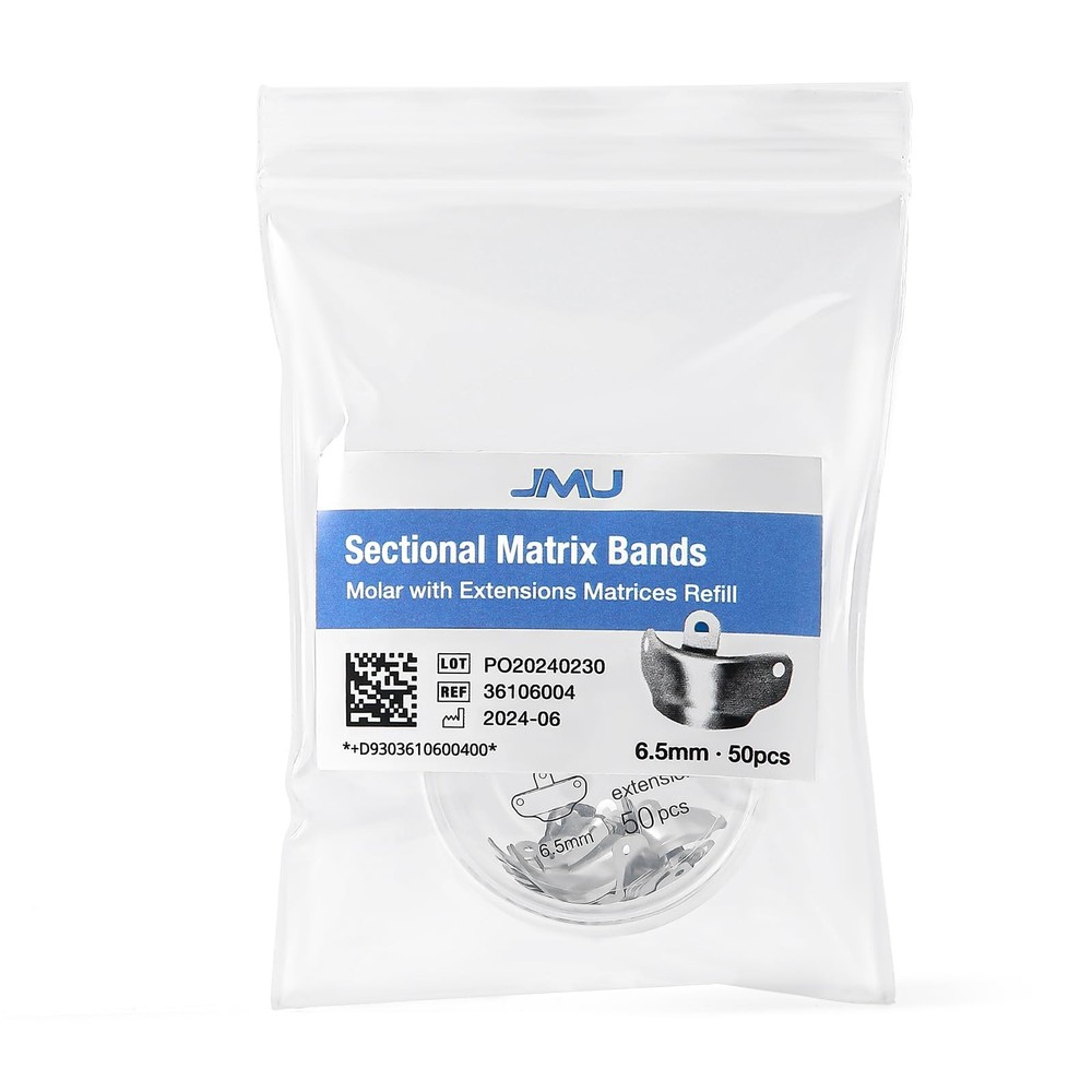 50 Pcs Dental Sectional Matrix Bands, Molar with Extensions Matrices Refill 6...