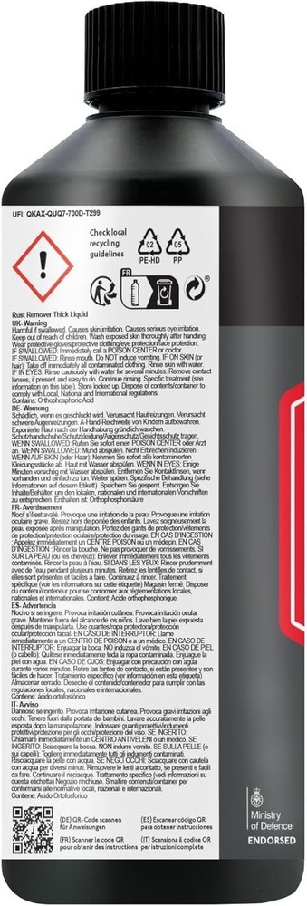 Rust Remover Thick Liquid | 500ml | Drip Free Formula | Fast Action | Th...