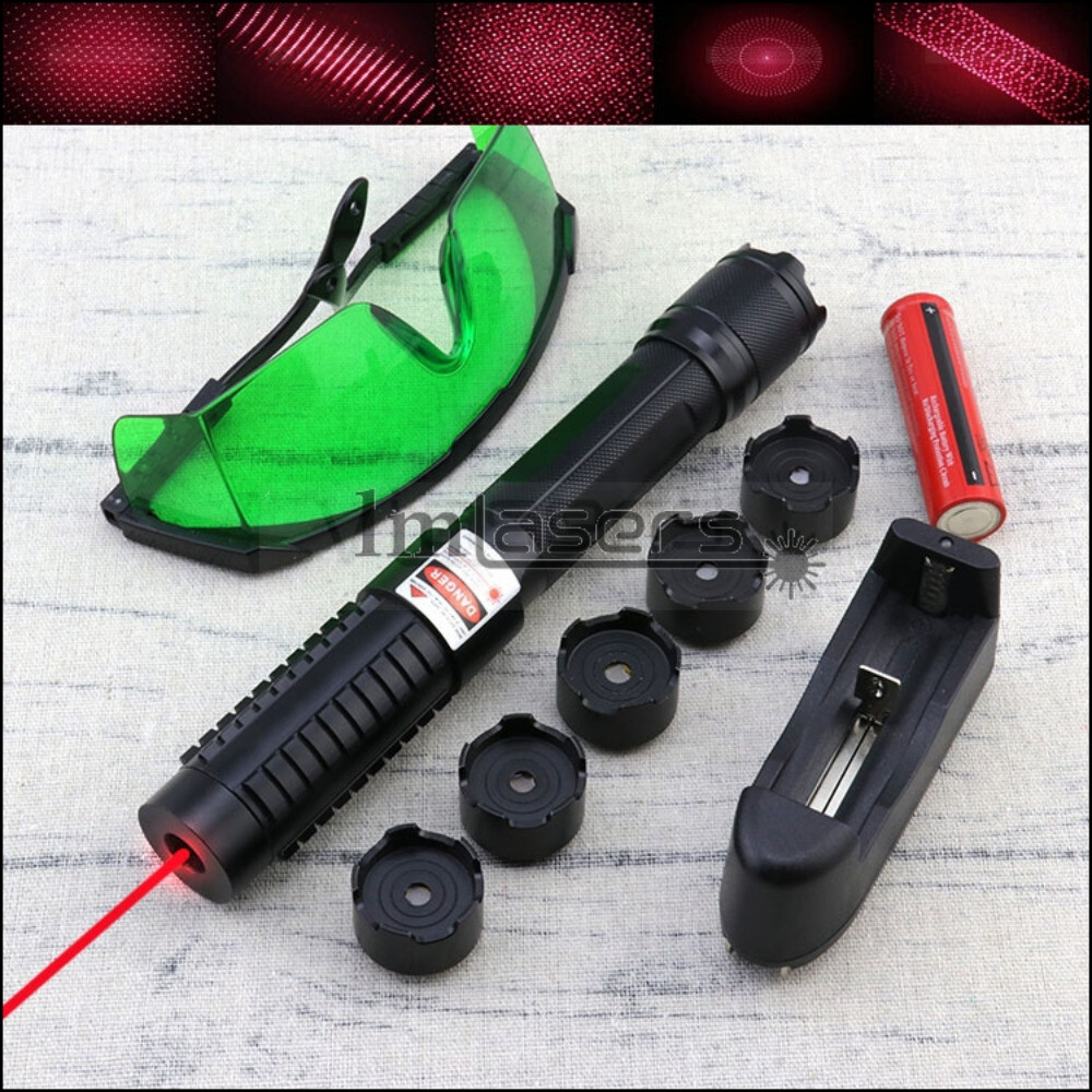 650nm Red Laser Pointer Adjustable Focus Visible Beam Light Battery & Charger