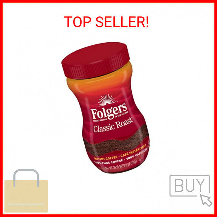 Folgers Classic Roast Instant Coffee, 8 Ounces