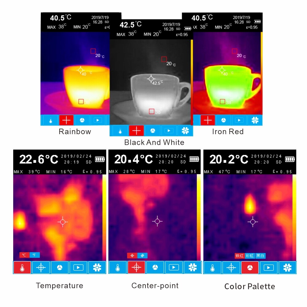 Infrared Thermal Temperature Imager Heat Gun Higher Resolution Detector Camera
