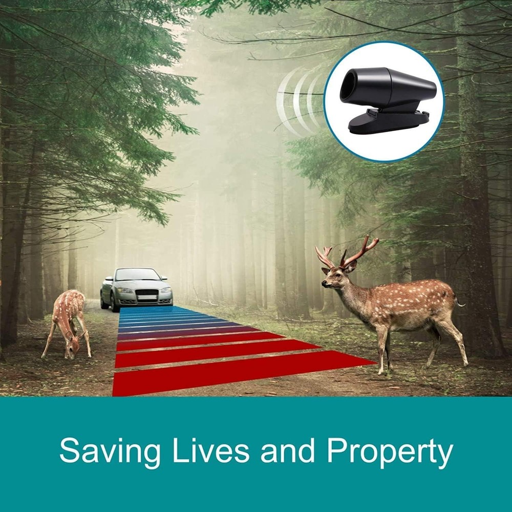 8Pcs Deer Whistles for Vehicles Wind Activated Black