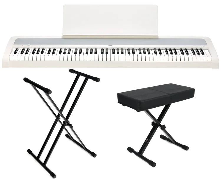 Korg B2+ Digital Piano Essentials Bundle - White