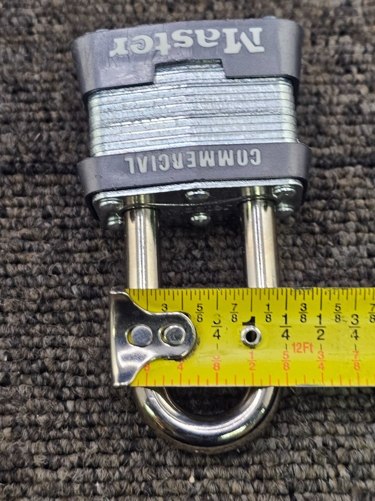 (QTY 2) Master Lock 3KALF: Padlock Keyed Alike Long Shackle Rectangular Steel