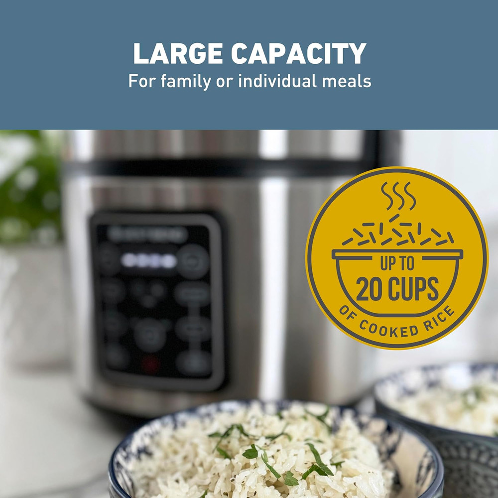 Rice & Grain Multi Cooker Programmable with 9 Preset Functions, Features Delay S