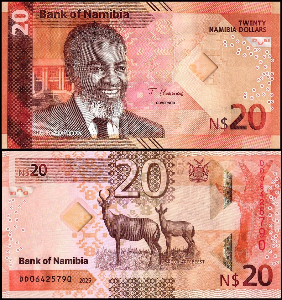Namibia 20 Namibia Dollars, 2025, P-21, UNC