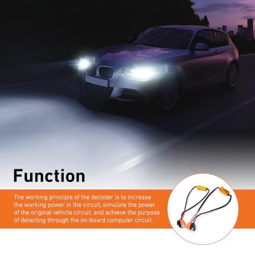 2PCS H7 Car LED Resistor Kit, 50W 6 Ohm Vehicle Anti Flicker Error Decoder,