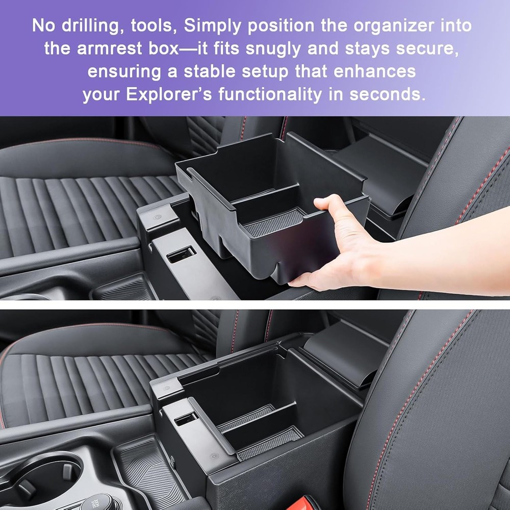 For 2020-2026 Ford Explorer Center Console Storage Box Organizer Tray Accessory