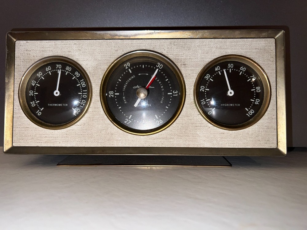 Airguide Thermometer Hygrometer Barometer 3 Dial Station