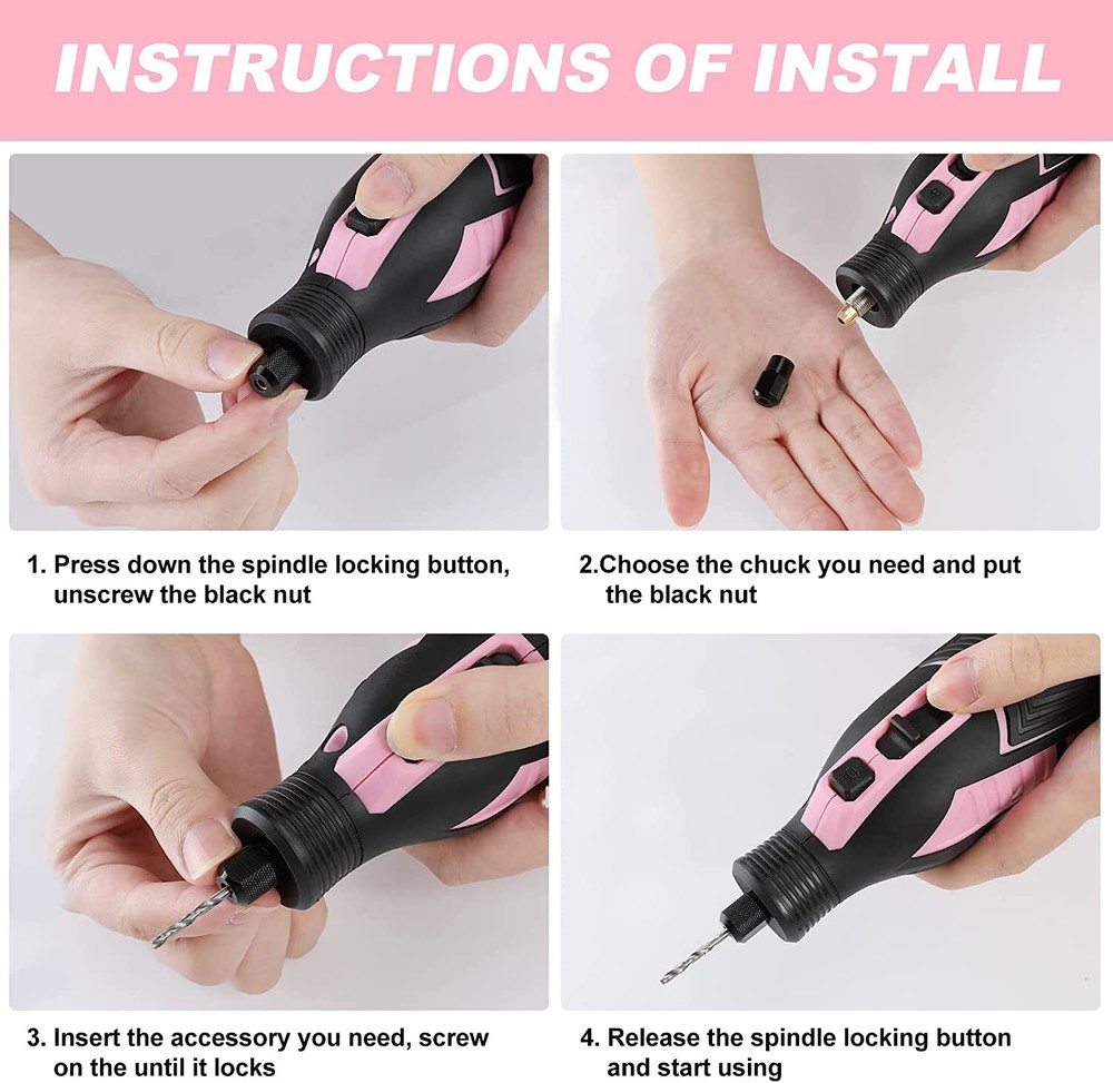 WORKPRO 12V Cordless Rotary Tool Kit 5 Variable Speed Powered Battery Accessory