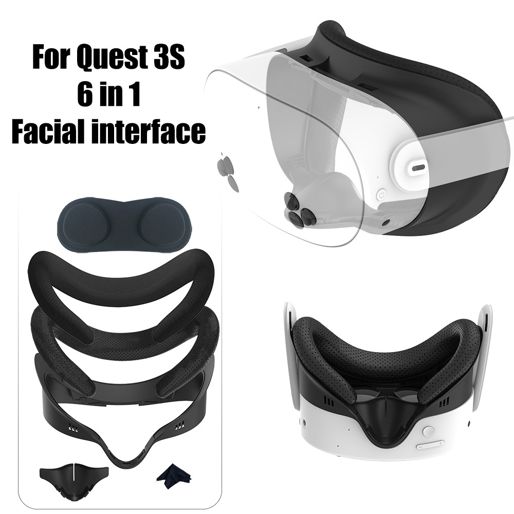 Face Cover for Meta Quest 3S VR Headset PU Pad Interface Replacement Mask