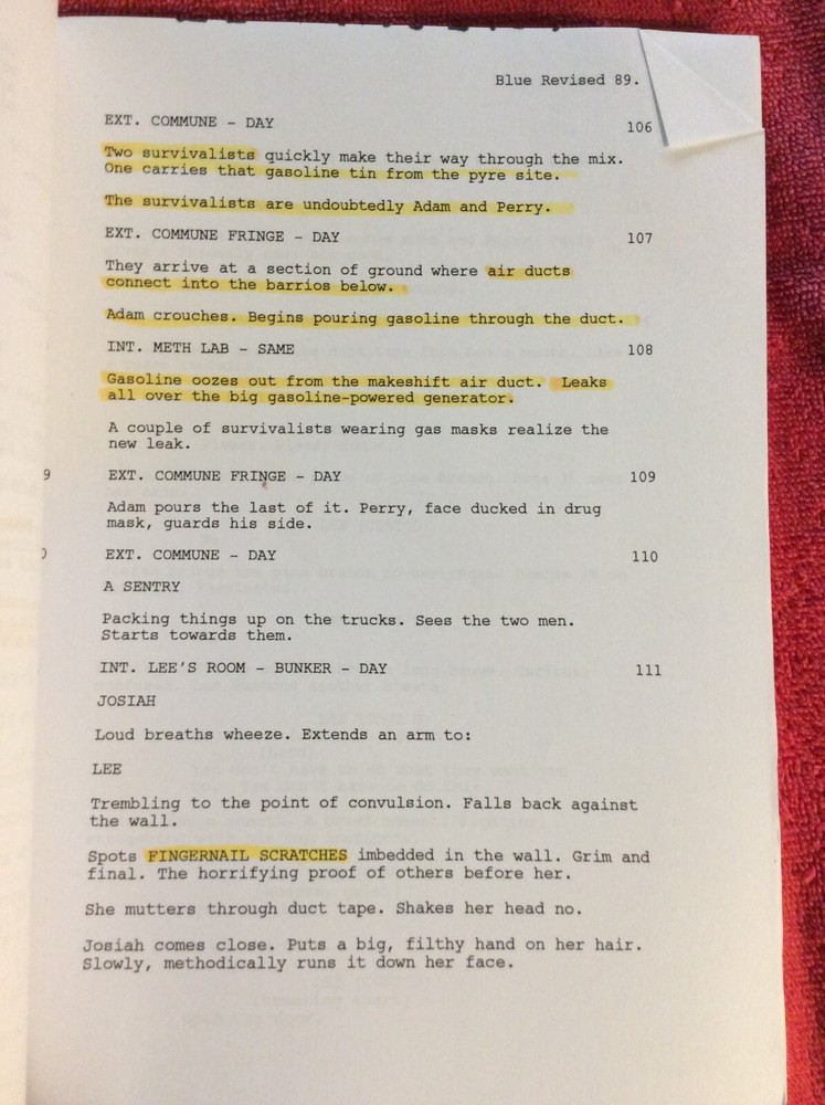 ORIGINAL SCRIPT BACKWOODS HAYLIE DUFF RYAN MERRIMAN DANNY NUCCI