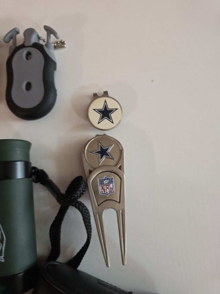 Assorted Golf Tools...Range Finder, Divot Tools, Stroke Counter, 2 Multi Tools