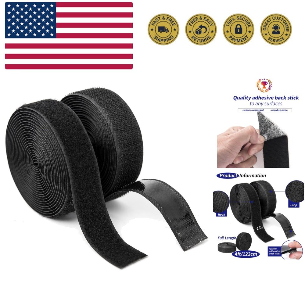 4ft x 1 in. Hook and Loop Rolls Sticky Back, Double-Sided Command Adhesive St...