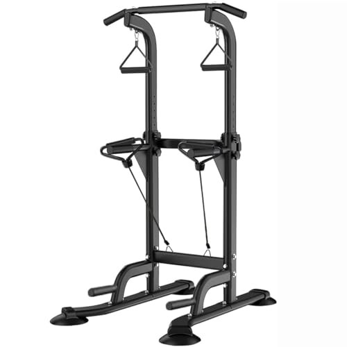 Power Tower Pull Up & Dip Station Multi-Function Home Strength Training Black