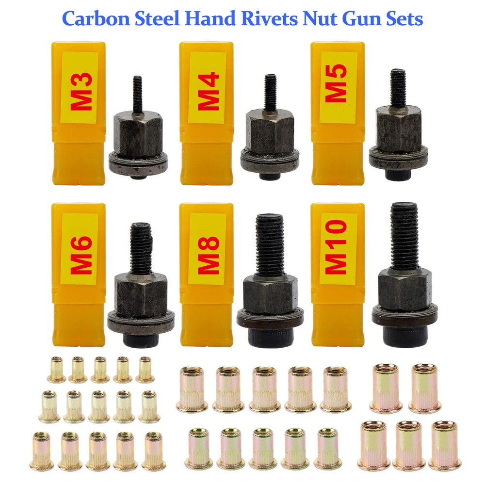 Hand Rivet Nut Gun,Head Nuts Simple Installation Manual Riveter Rivnut Tool Kit