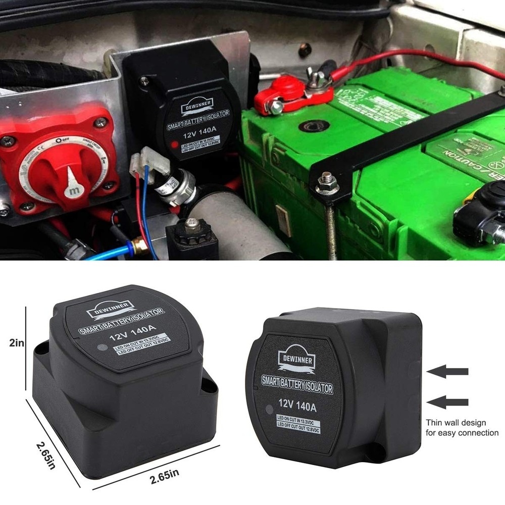 12V 140 Amp Dual Battery Smart Isolator & ATV UTV Kit