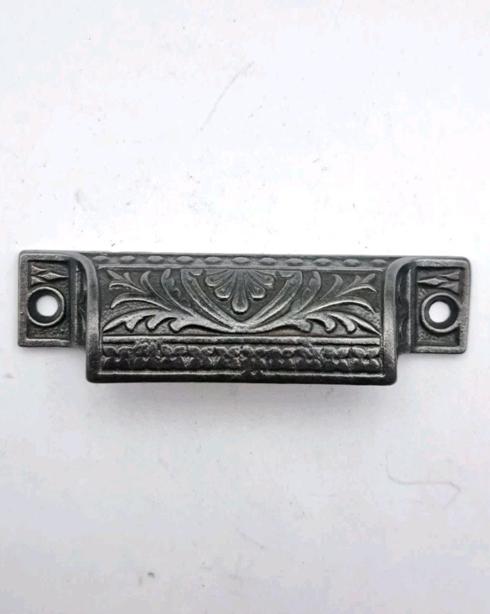 Antique Bin Pull Apothecary Drawer Pull Handle Old Eastlake Cast Iron Hardware