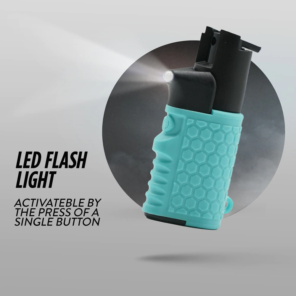 Guard Dog Light-Em Up Pepper Spray Flashlight Combo With Ring Max Strength 16ft