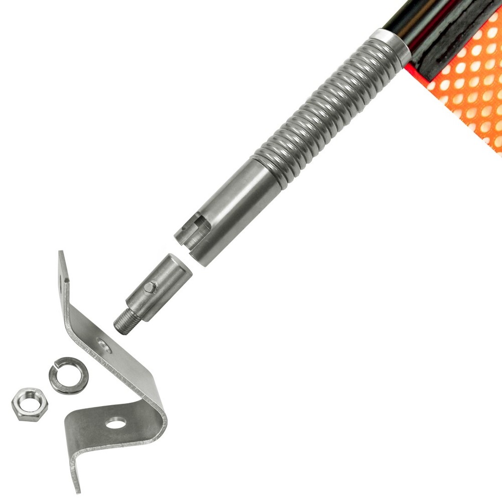 VULCAN Spring Warning Flag Kit - Universal Mounting Bracket - 18", 2 Pack - Mesh