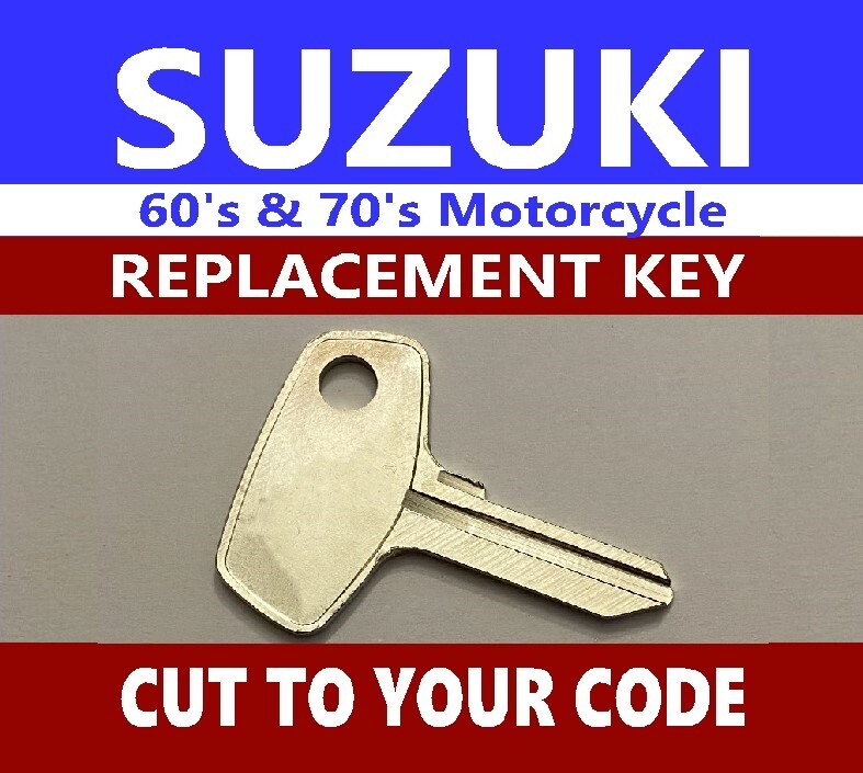 Suzuki Motorcycle Replacement Key Cut to Code 5 digit codes 11111-12444