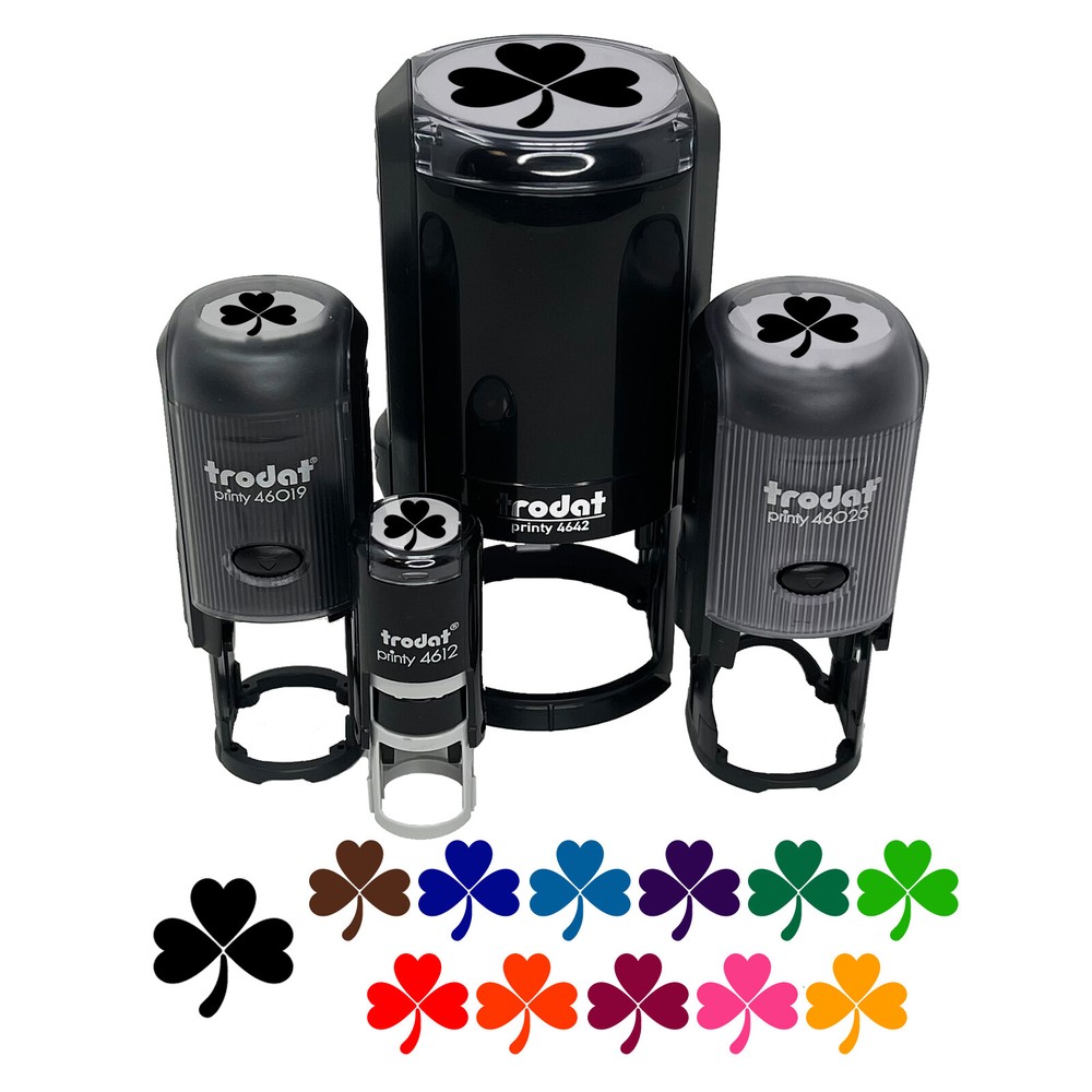 Three Leaf Clover Shamrock Self-Inking Rubber Stamp Ink Stamper Stamping