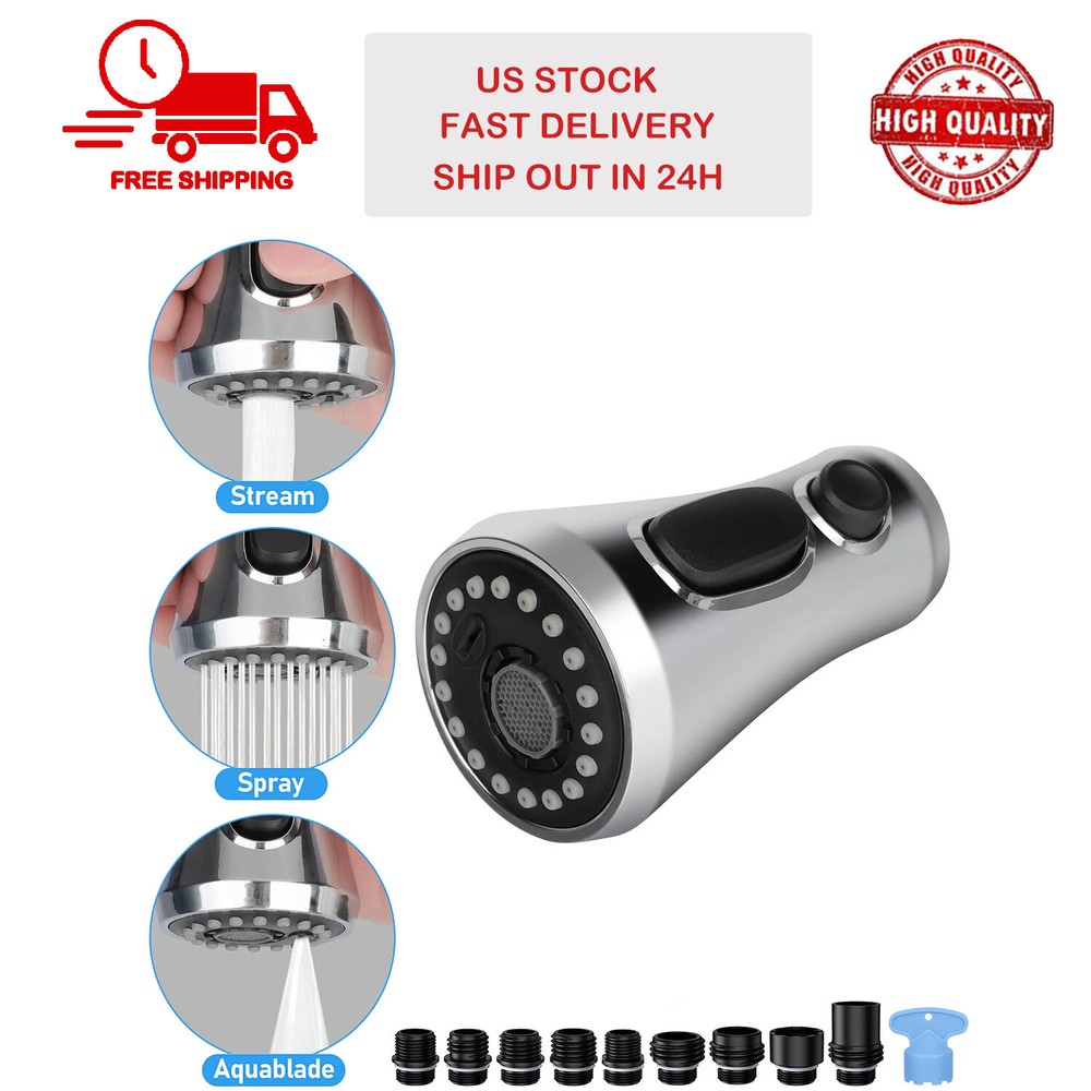 Sprayer Head Pull Down Kitchen Faucet Replacement Part Chrome Silver USA Stock