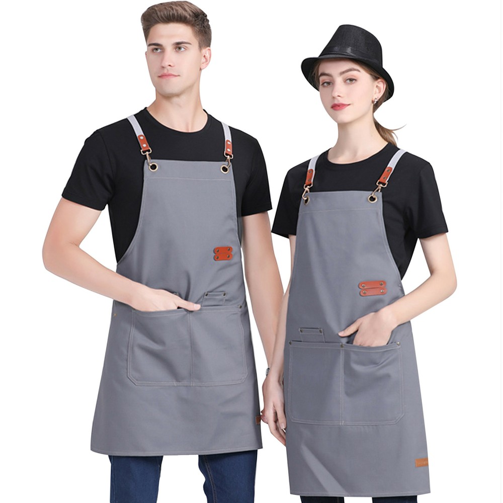 1pc Unisex Chef Adjustable Cooking Apron with Pockets For Kitchen Restaurant