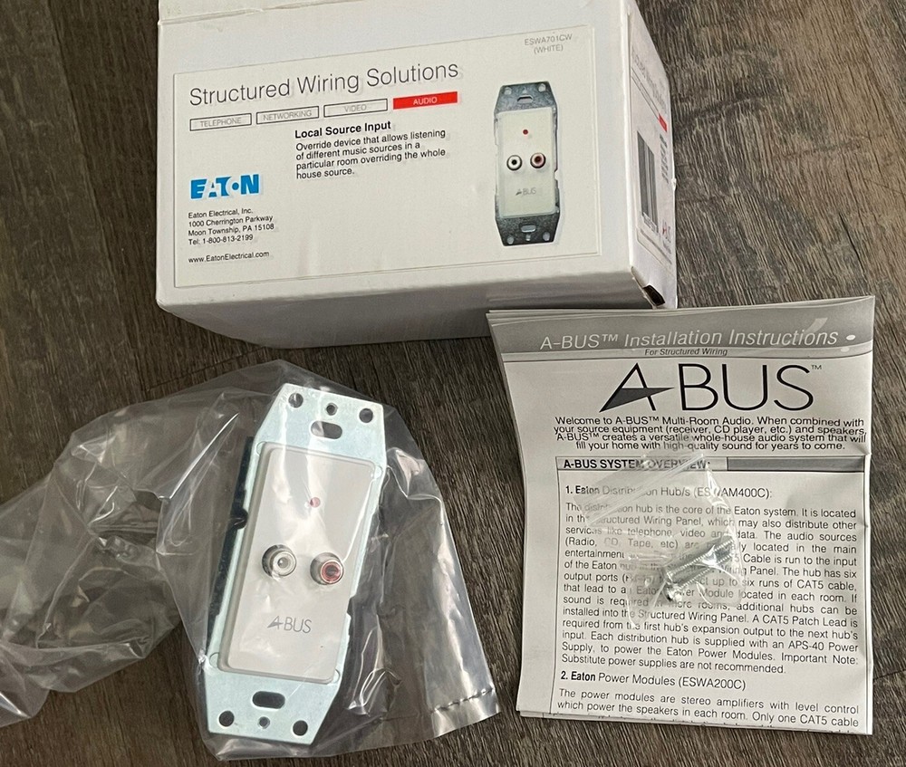 EATON Structured Wiring Solutions A-BUS Audio Local Source Input ESWA701CW