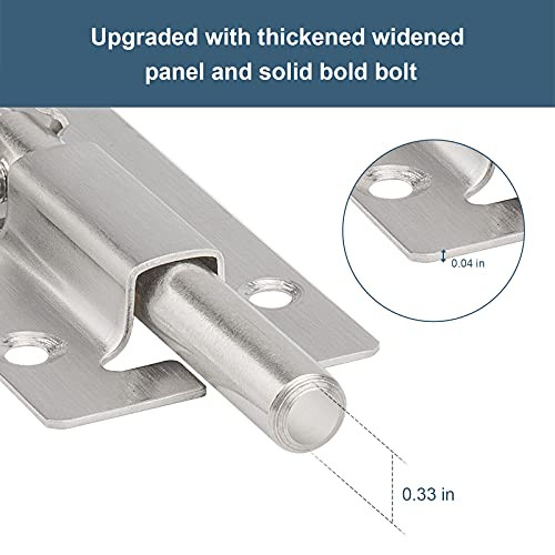 2 Pack Barrel Bolt Latch, Upgraded 3 Inches Slide Latch Lock, Thickened