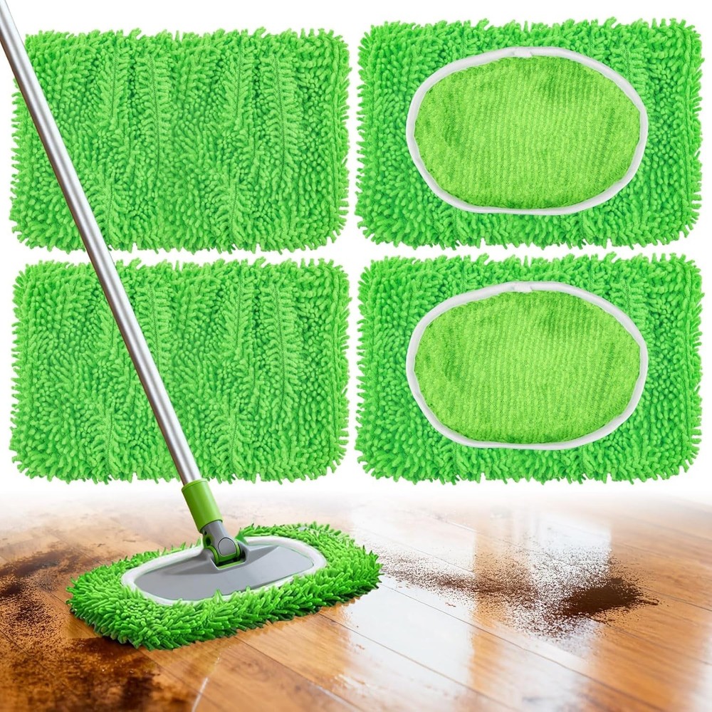 Versatile 4PCS Microfiber Mop Pads for All Flooring Types - High Absorption