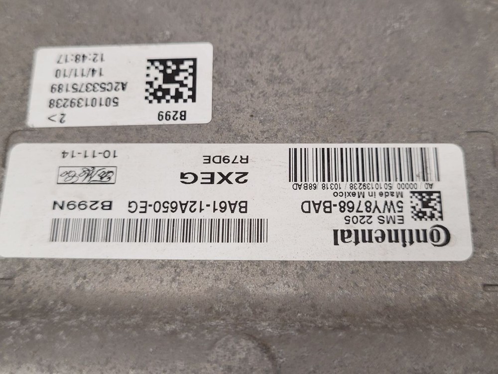 2011 FORD FIESTA Engine ECM Electronic Control Module ID BA61-EE Thru Eg