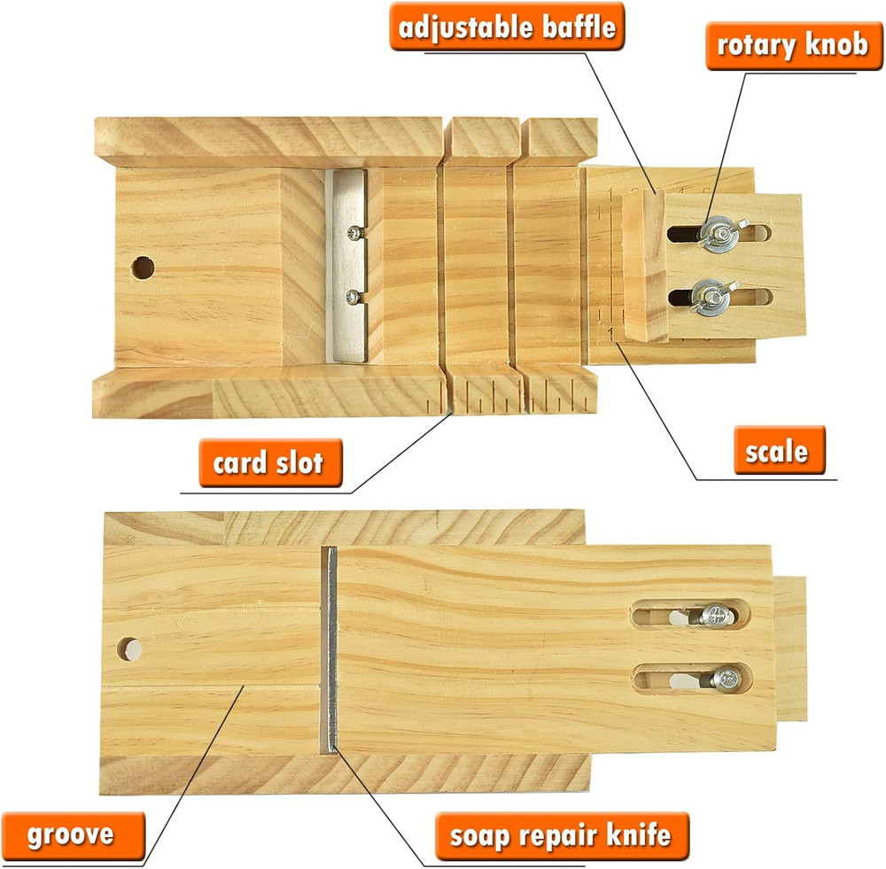 Loaf Soap Making Cutting Mold Kit Multi-Function Adjustable Wood Soap Mold Set -