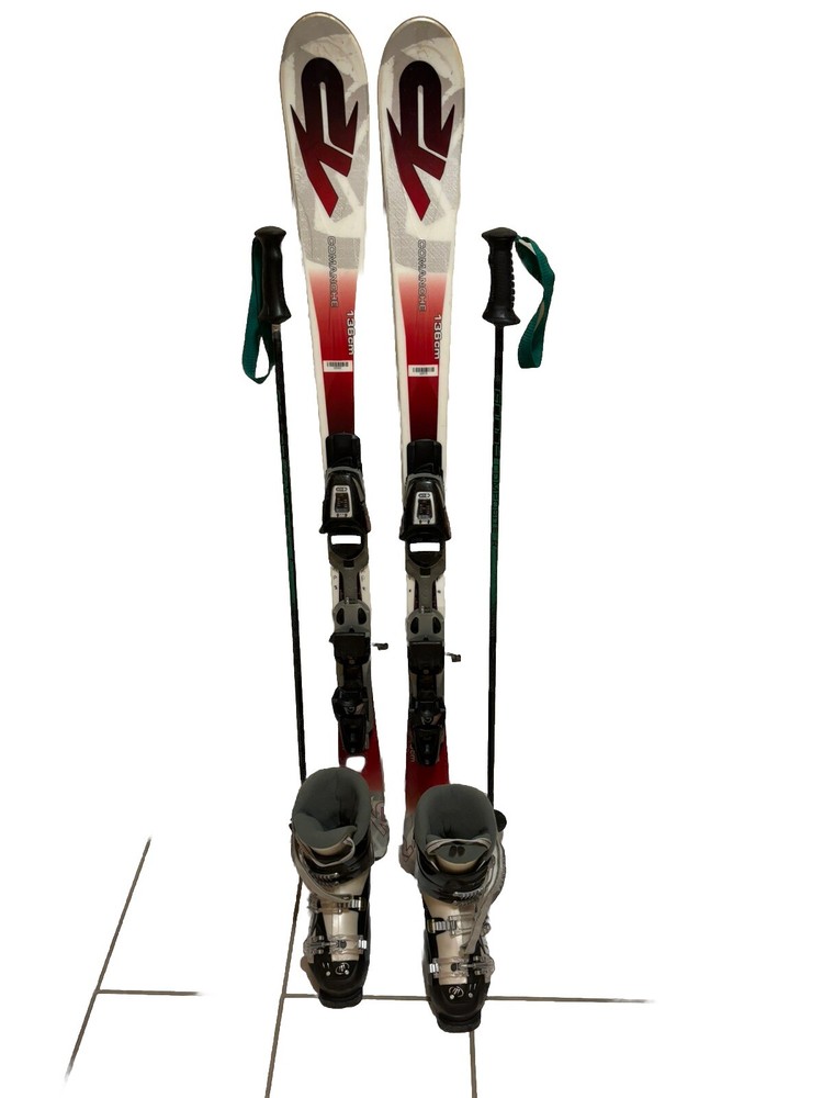 Skiis Boots And Poles 136CM
