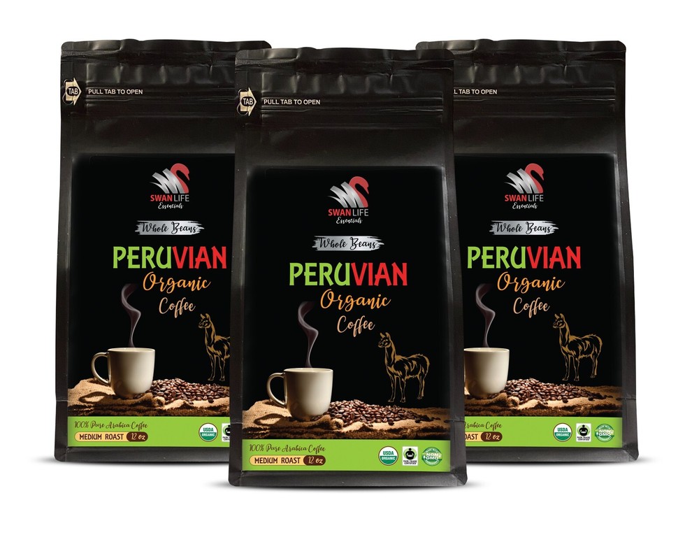 Ethical Coffee - PERUVIAN WHOLE BEANS ORGANIC COFFEE - Small-Batch Coffee 3Pack