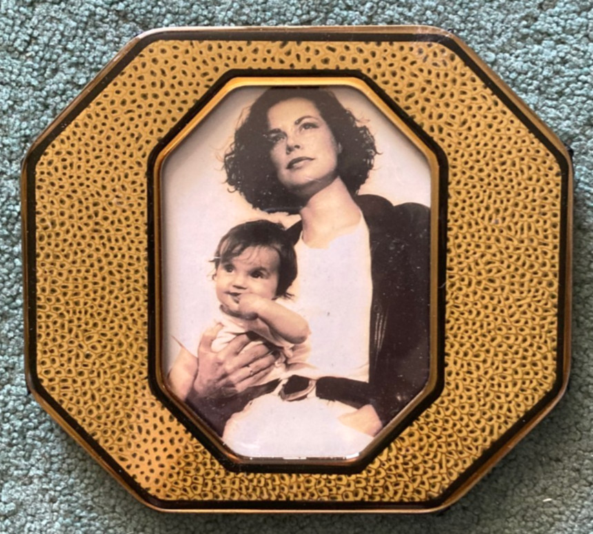 Stylish Hexagonal-Shaped Golden &Black patterned Enamel Frame by Portfolio