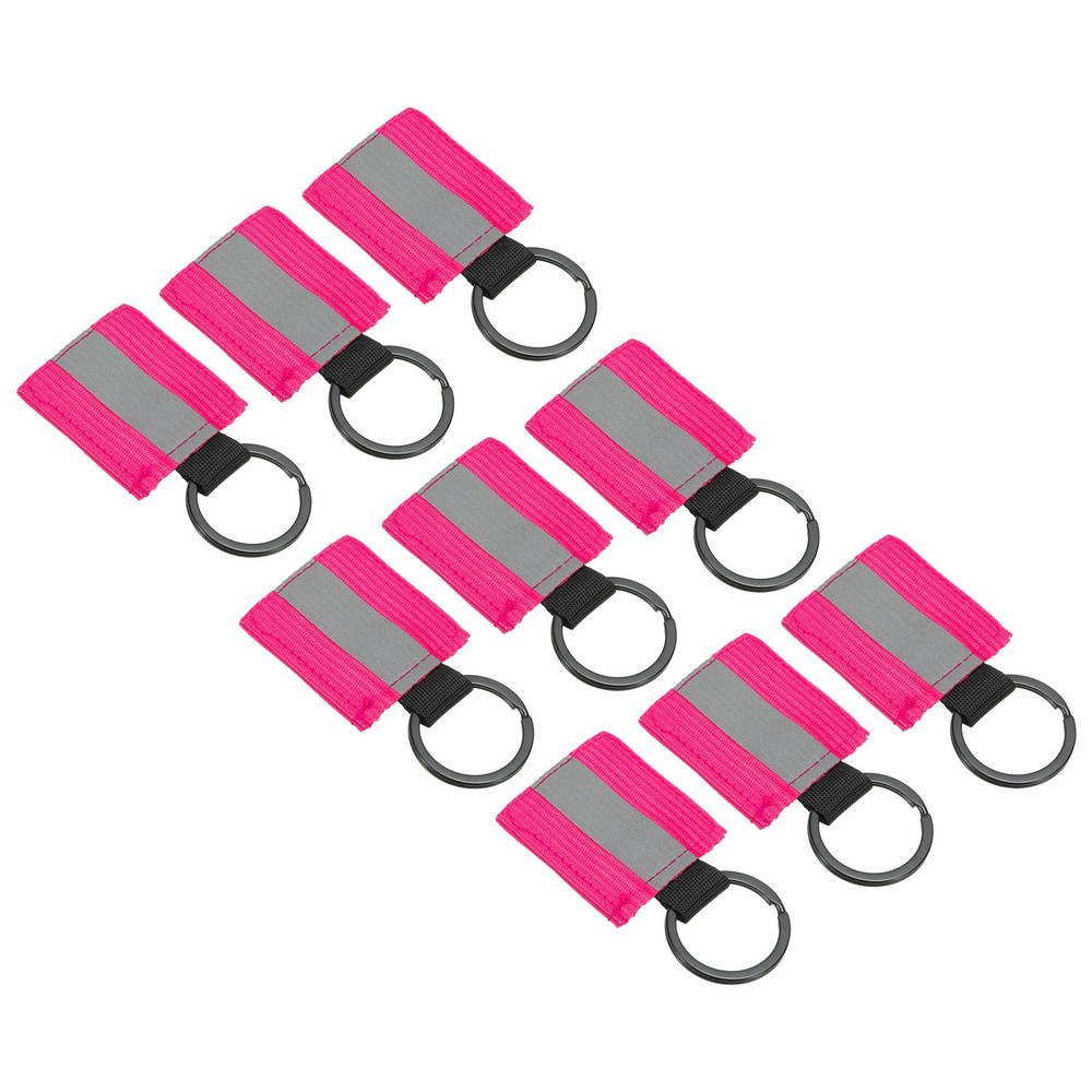 9 Pcs Reflective Keychain Tags, Reflective Zipper Pulls, Pink