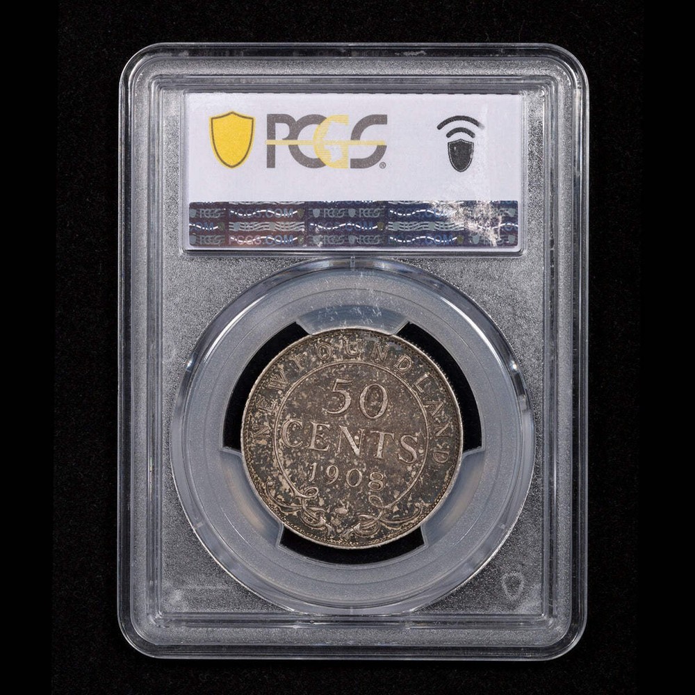 NFLD 50 Cent 1908 PCGS AU-55