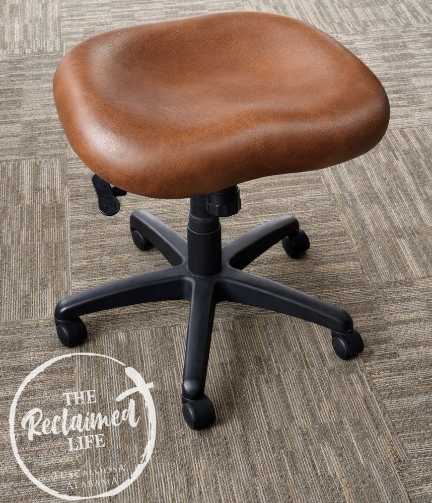 Tattoo Stool On Casters, Height Adjustable Saddle Seat