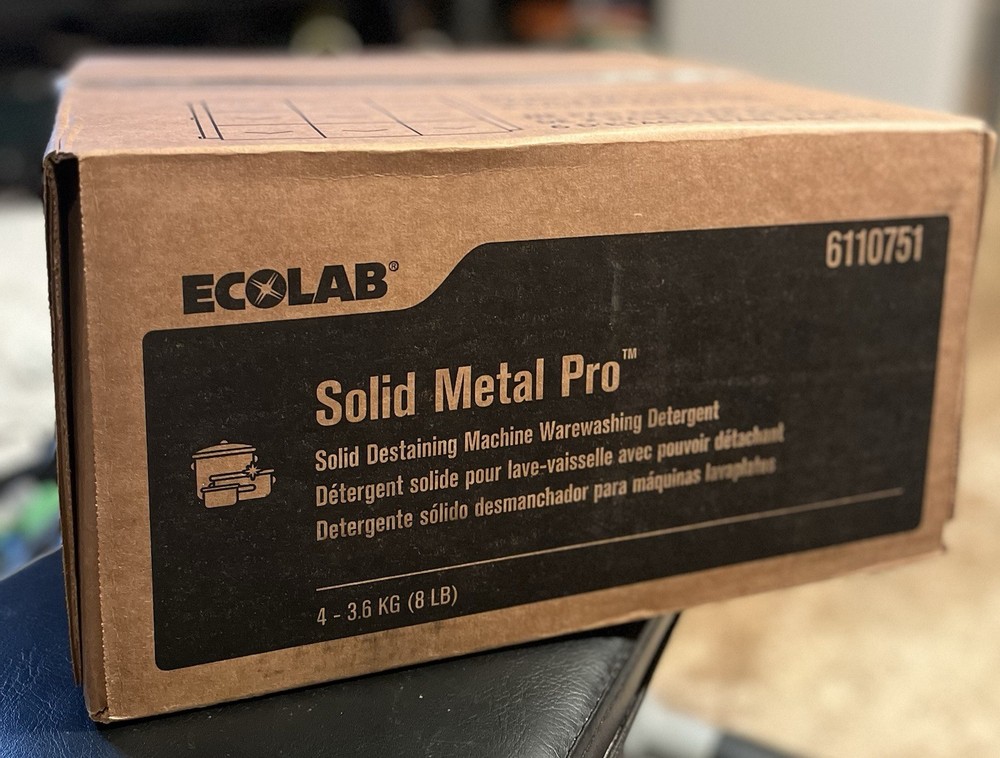 4 x ECOLAB Solid Metal Pro 6110751 Destaining Machine Warewashing Detergent