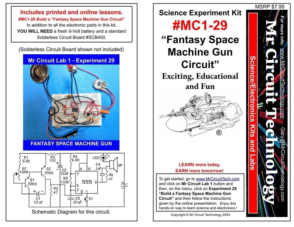 MC1-29 ** Mr Circuit Science ** Experiment Kit  -Fantasy SPACE MACHINE GUN
