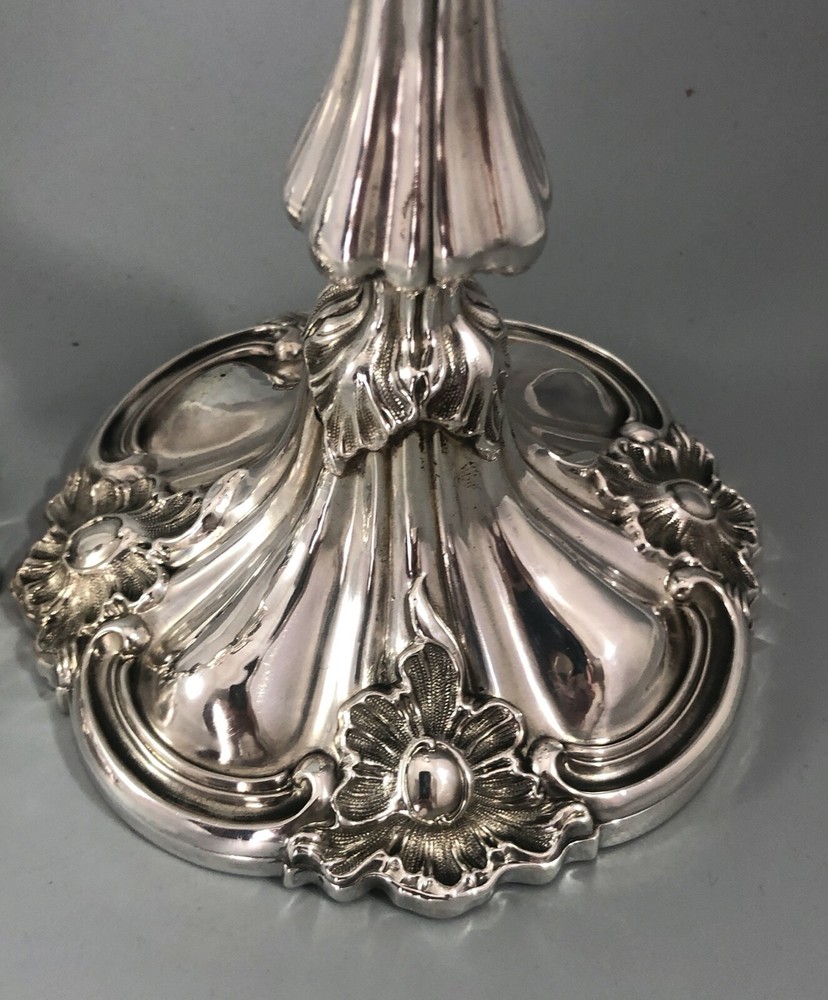 Victorian Silver Candlesticks Thomas Bradbury Sheffield 1843 CGZX