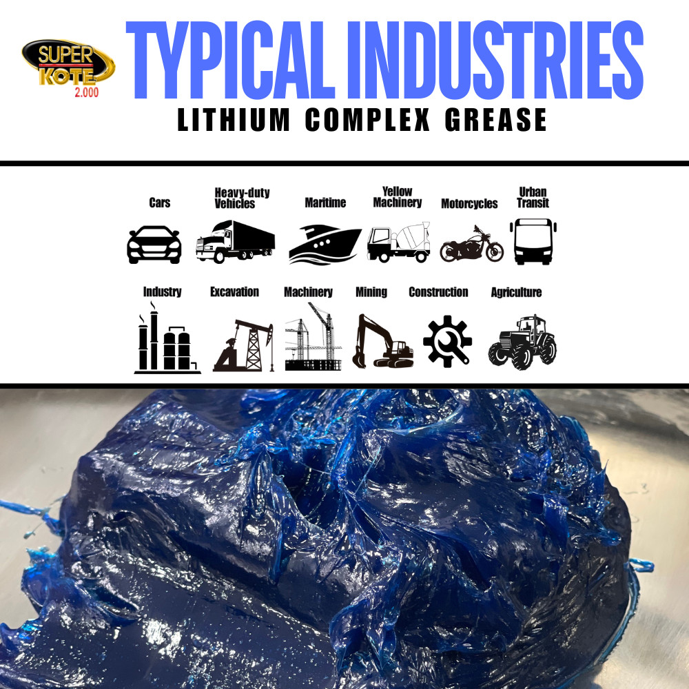 Lubricant Grease Superkote 2000/ Lithium Complex /EP/ Multipurpose / Blue / 1lb