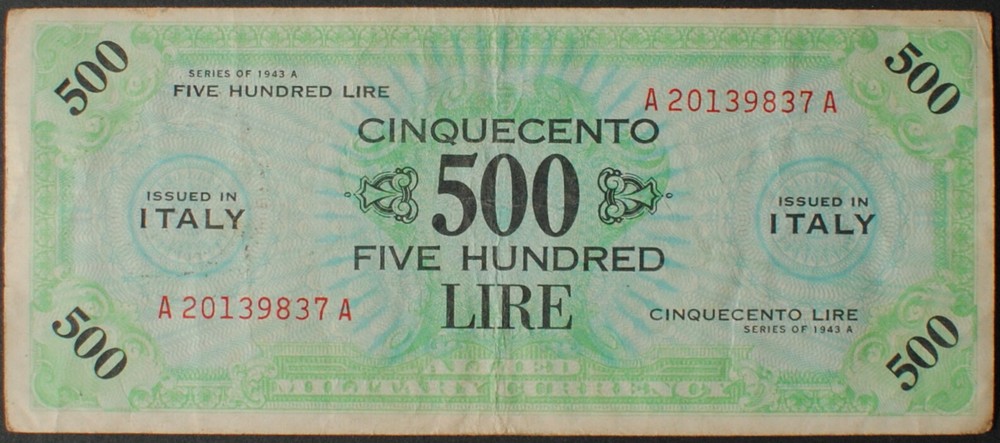 Italy PM22a 500 Lire VF