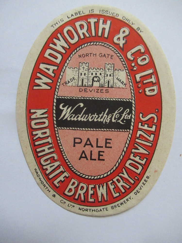 Old Beer Label - Wadworth Brewery - PALE ALE - 1970s