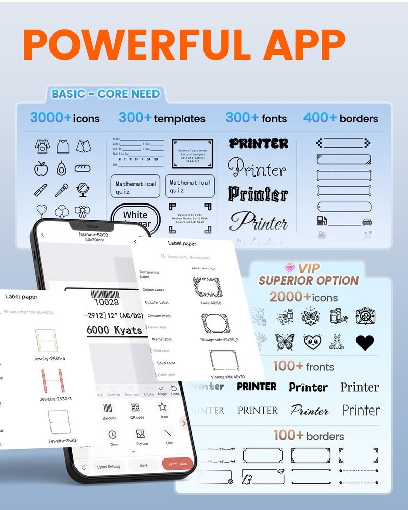 Label Maker Machine with Tape, M100 Address Barcode Label Printer, Versatile ...