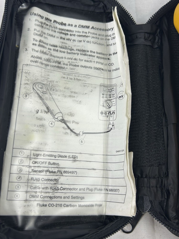 Fluke CO-210 Carbon Monoxide Probe Read!