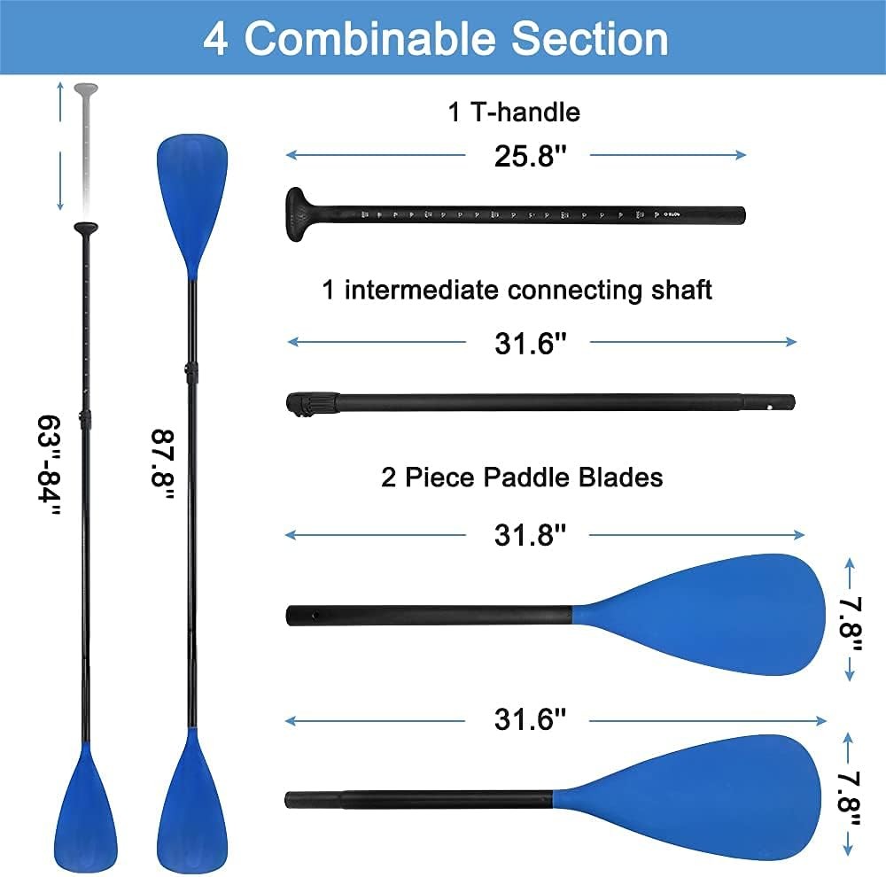 LBW SUP Paddle Board Stand up Paddleboard 4-Piece (Blue)