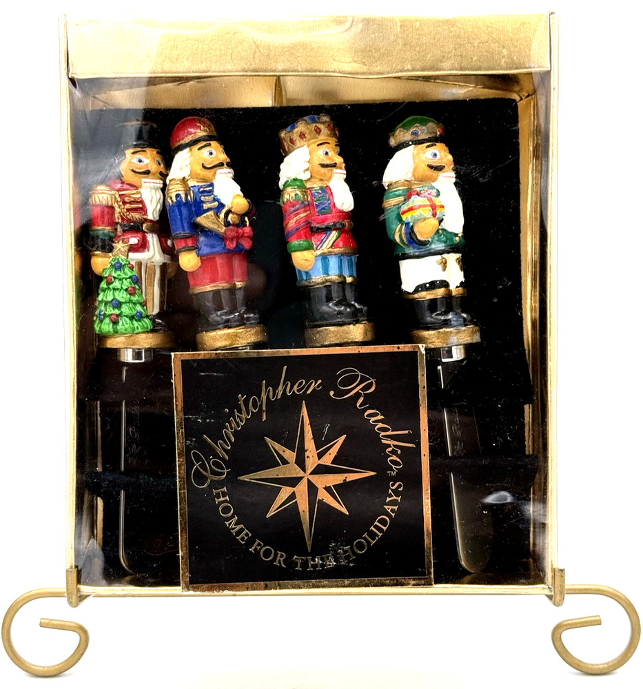 Christopher Radko Nutcracker Theme Pate/Cheese 4 Knives/Spreader In Original Box