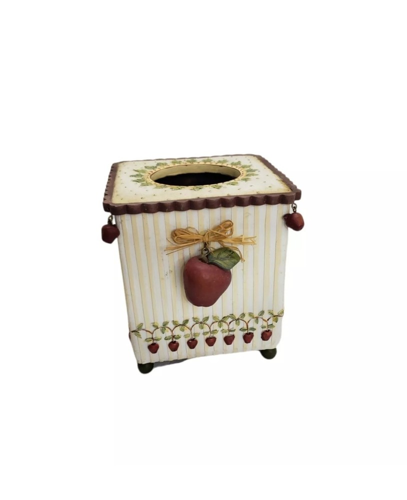 Apple Square tissue Box Cover Storage Box - Rare